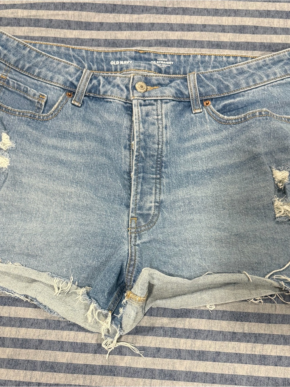 Old Navy Light Blue Distressed Denim Cutoff Shorts
